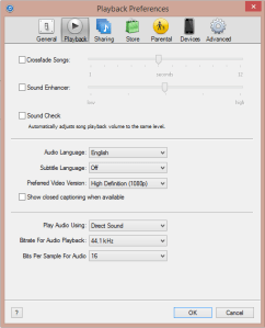 iTunes Playback Preferences